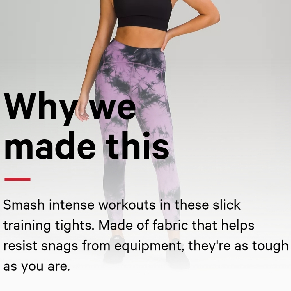 Lululemon Power Thru High Rise Crop 23" Legging Tie Dye Athleisure Athletic NWT - Picture 14 of 14